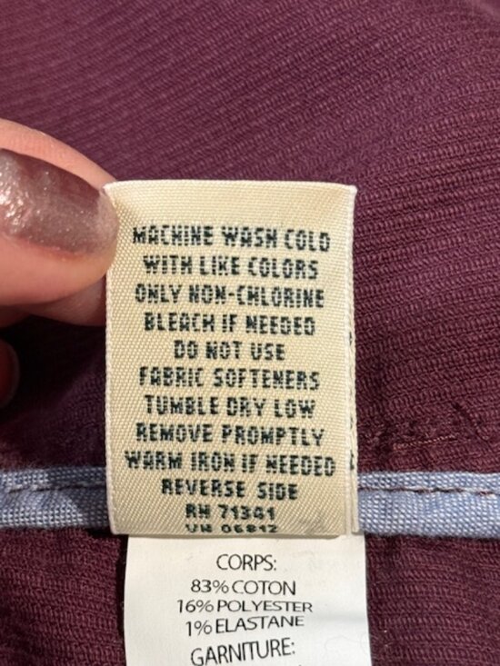 LL Bean Jacket Women Burgundy Button Down Corduroy Blazer Elbow Patch Med NWOT - Picture 16 of 16